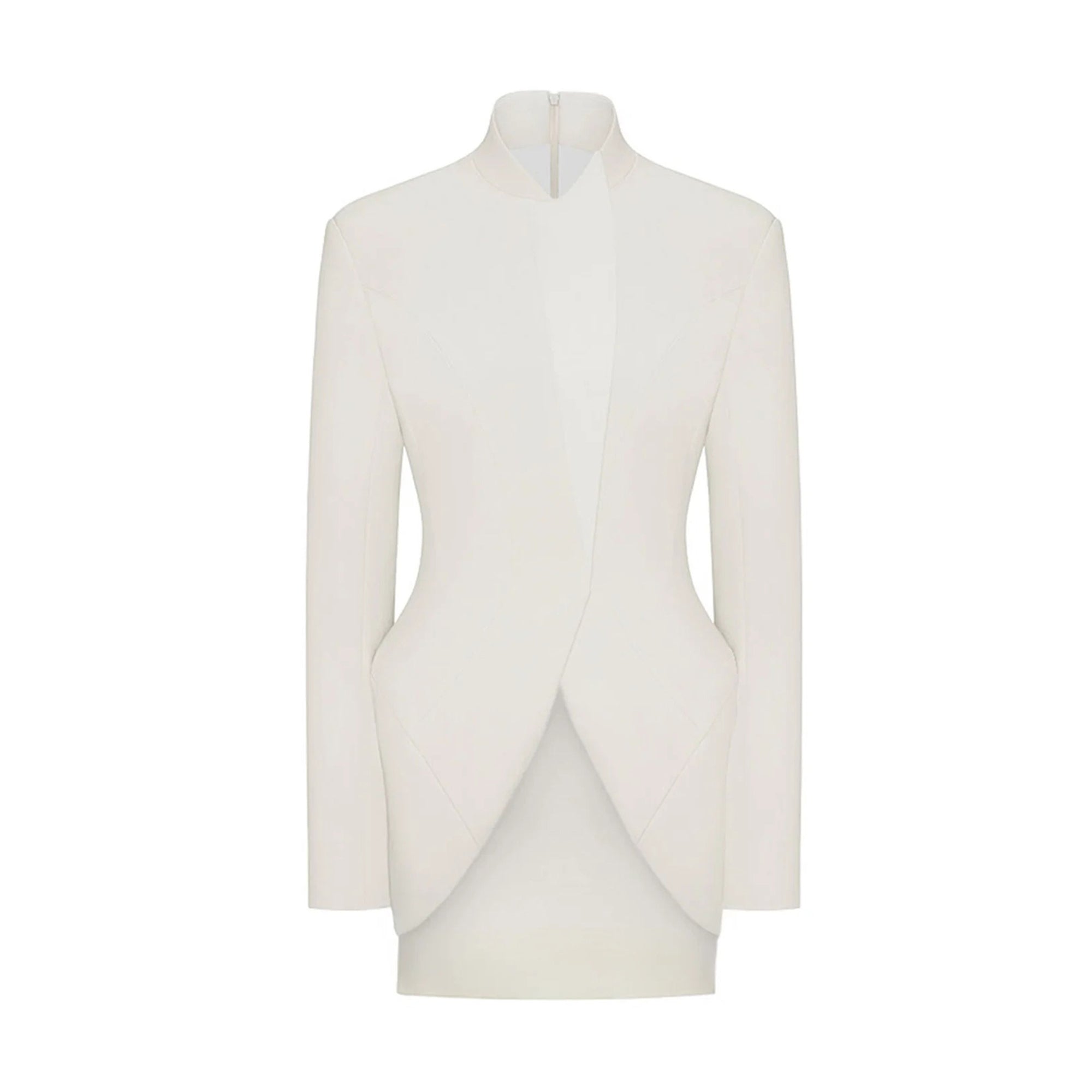 Adriana White Barrel Design Jacket & Skirt Set