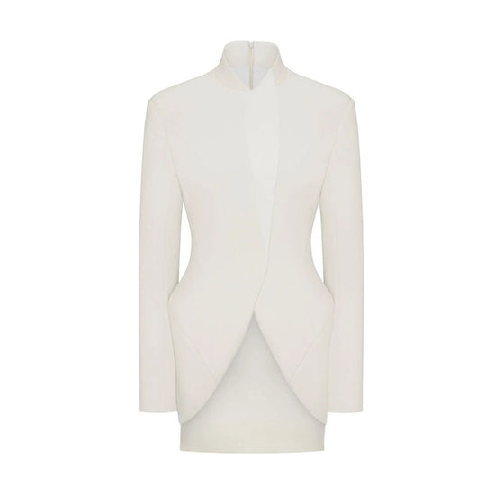 Adriana White Barrel Design Jacket & Skirt Set