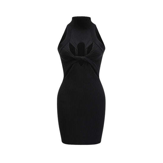Émilie twist-detail cut-out mini dress