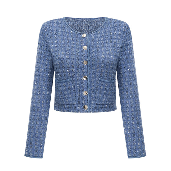 Ghislaine sequin-embellished jacket & trousers matching set