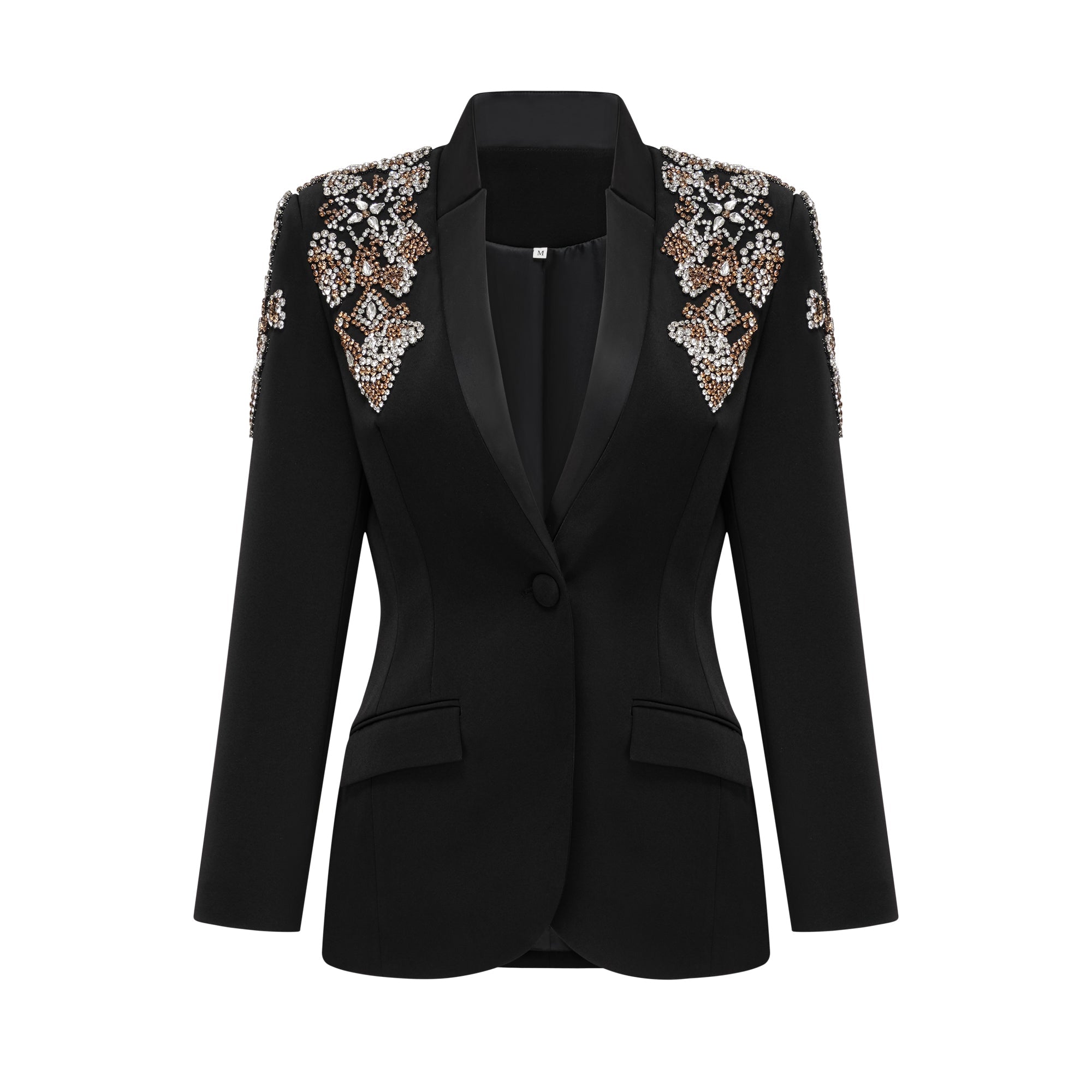 Delphine black embellished jacket & trousers matching set