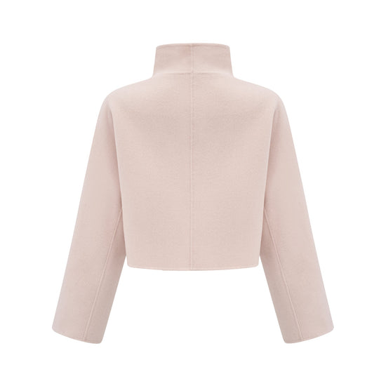 Vienne pink diagonal-placket short coat
