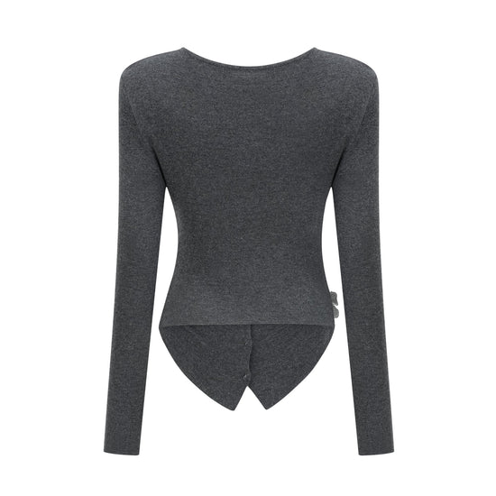 Anastasie grey sequined butterfly-motif cardigan