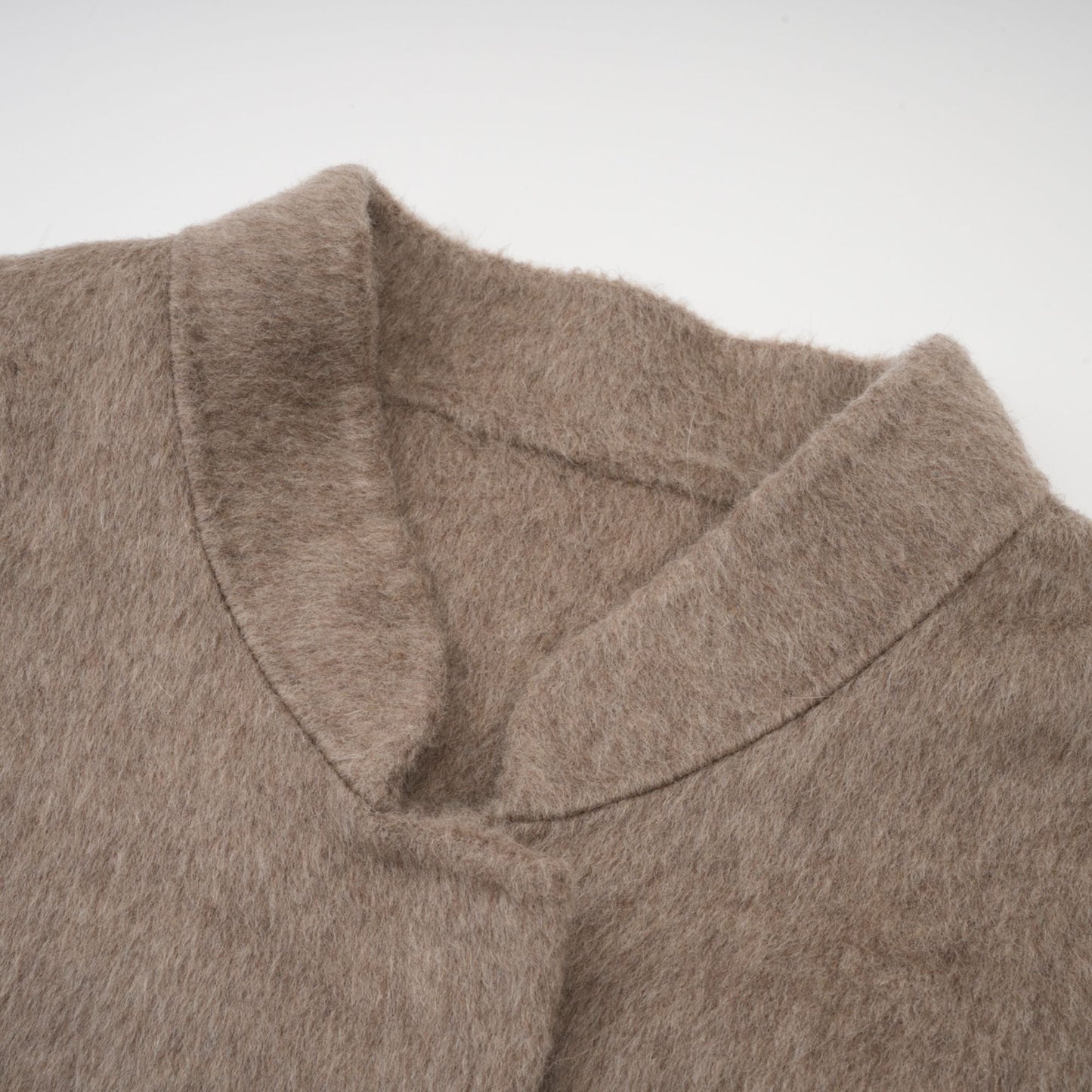 Chloris wool fur belted cape coat in Brown