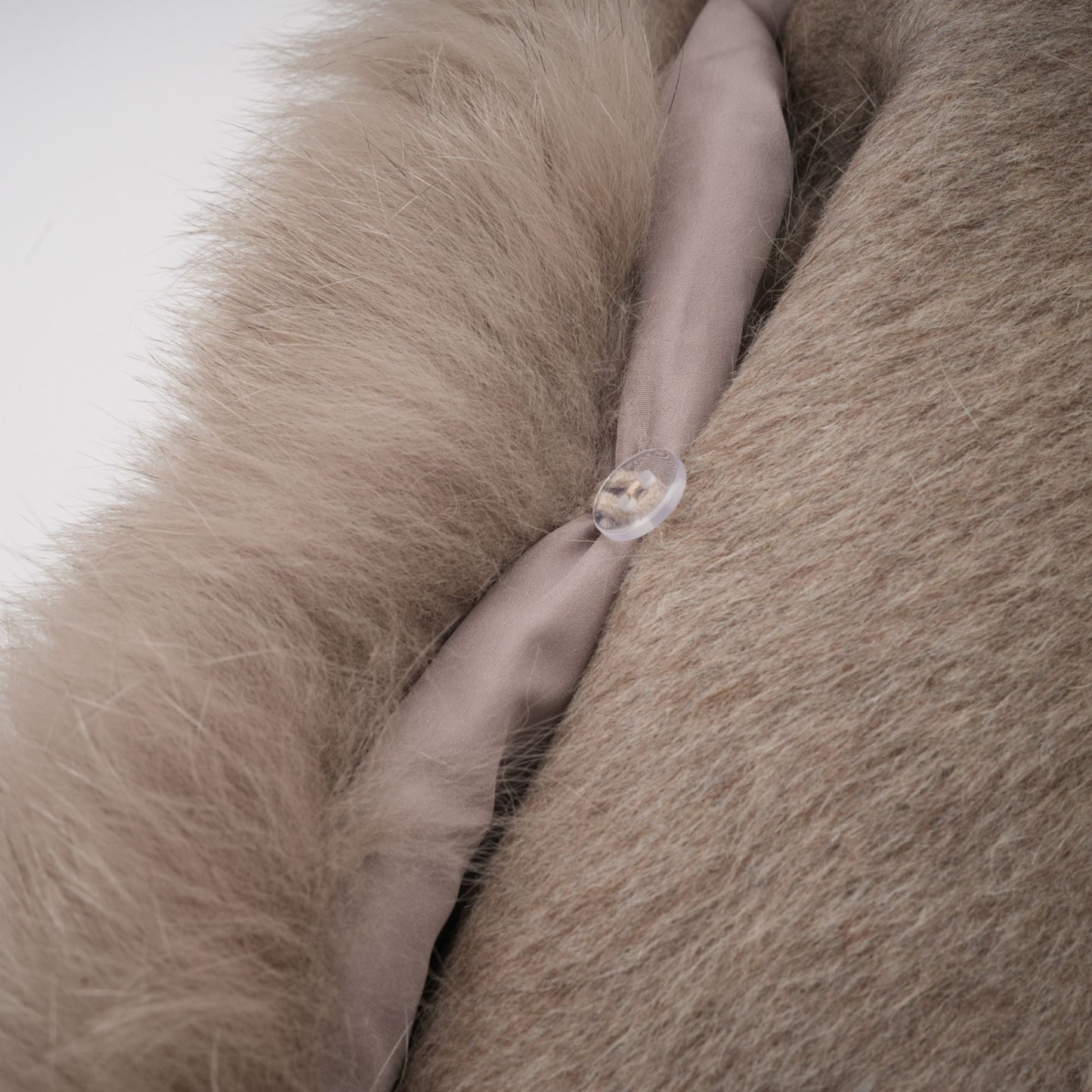 Chloris wool fur belted cape coat in Brown