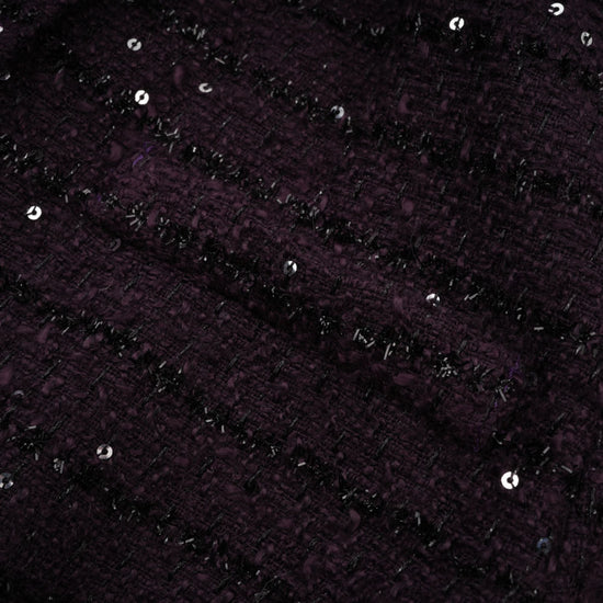 Brigitte purple sequined tweed jacket & skirt matching set
