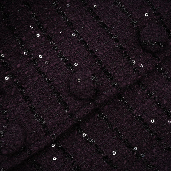 Brigitte purple sequined tweed jacket & skirt matching set