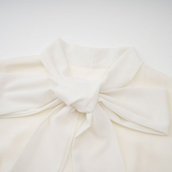 Blanche White Embellished Pleated Two-Piece Jacket and Dress Set