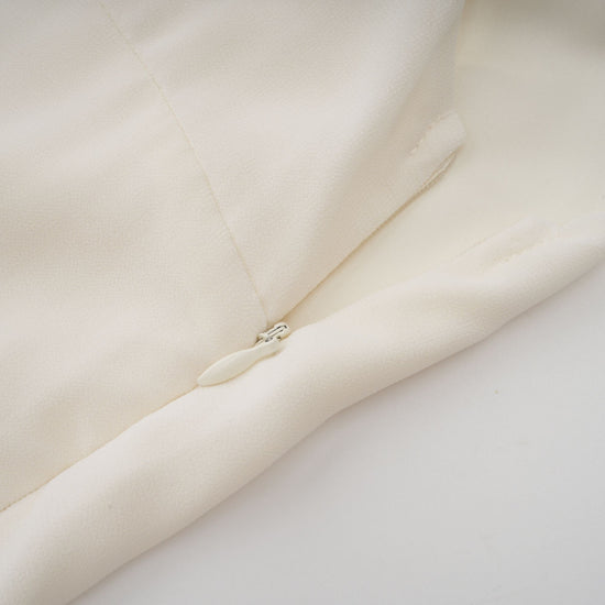 Blanche White Embellished Pleated Two-Piece Jacket and Dress Set