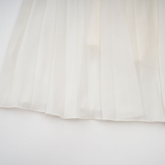 Blanche White Embellished Pleated Two-Piece Jacket and Dress Set