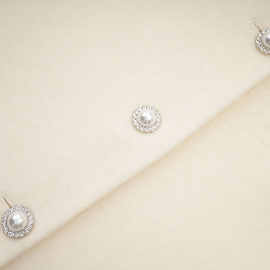 Frédérique white wool fur embellished coat