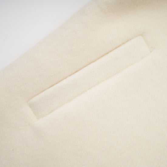 Frédérique white wool fur embellished coat