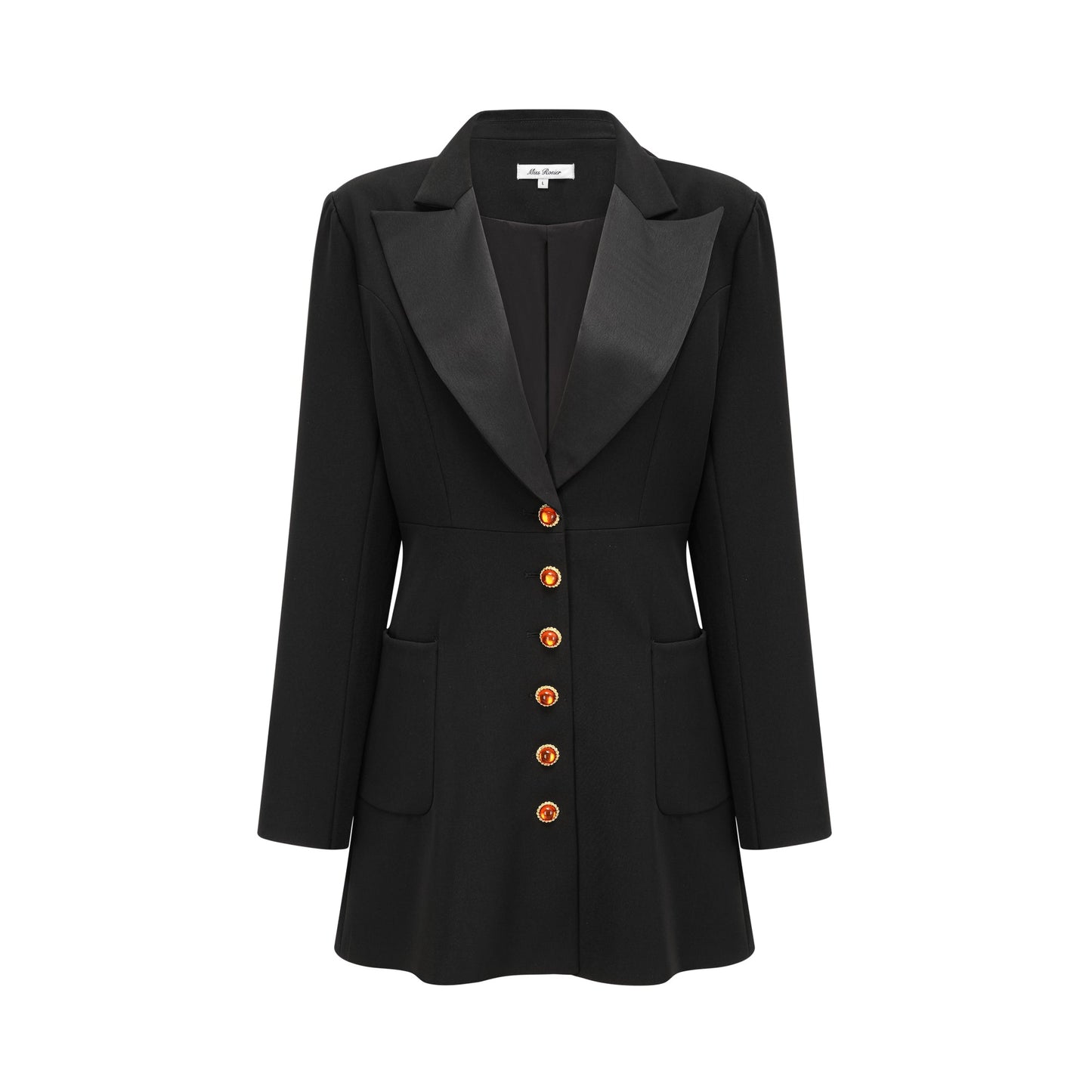 Aurore black single-breasted blazer dress