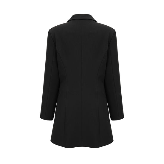 Aurore black single-breasted blazer dress