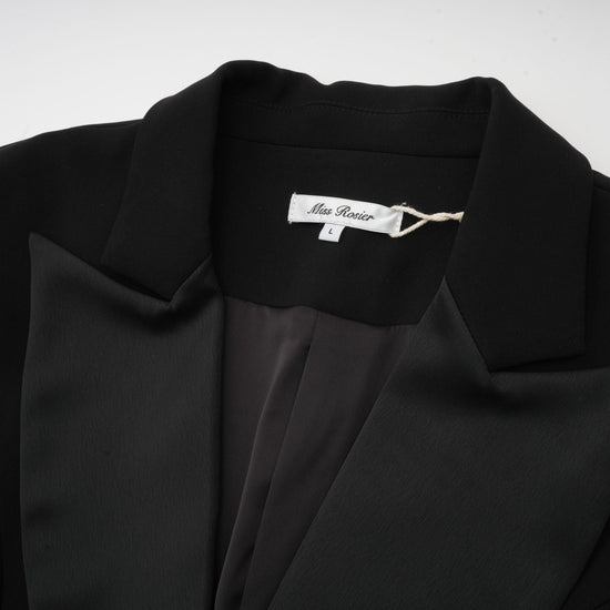 Aurore black single-breasted blazer dress