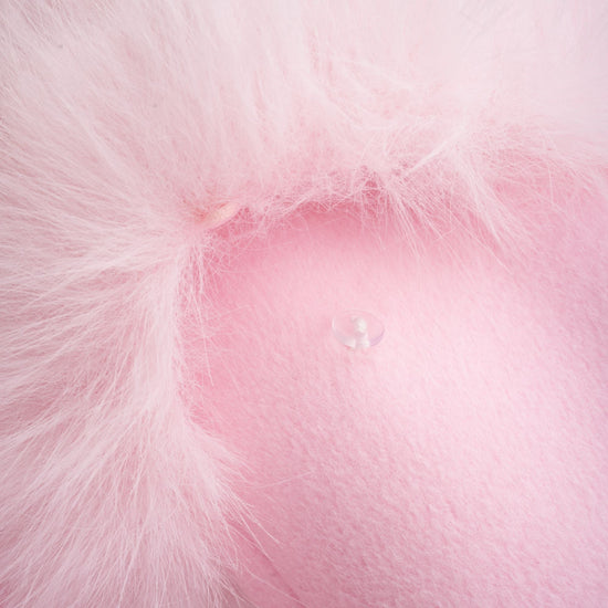 Louisette pink faux-fur overcoat