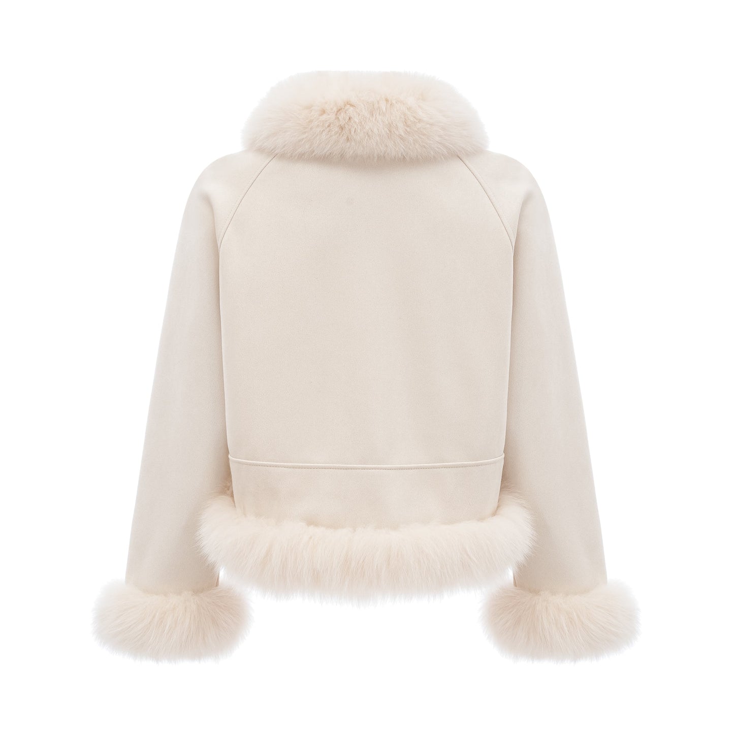 Cécile white suede fur padded short coat