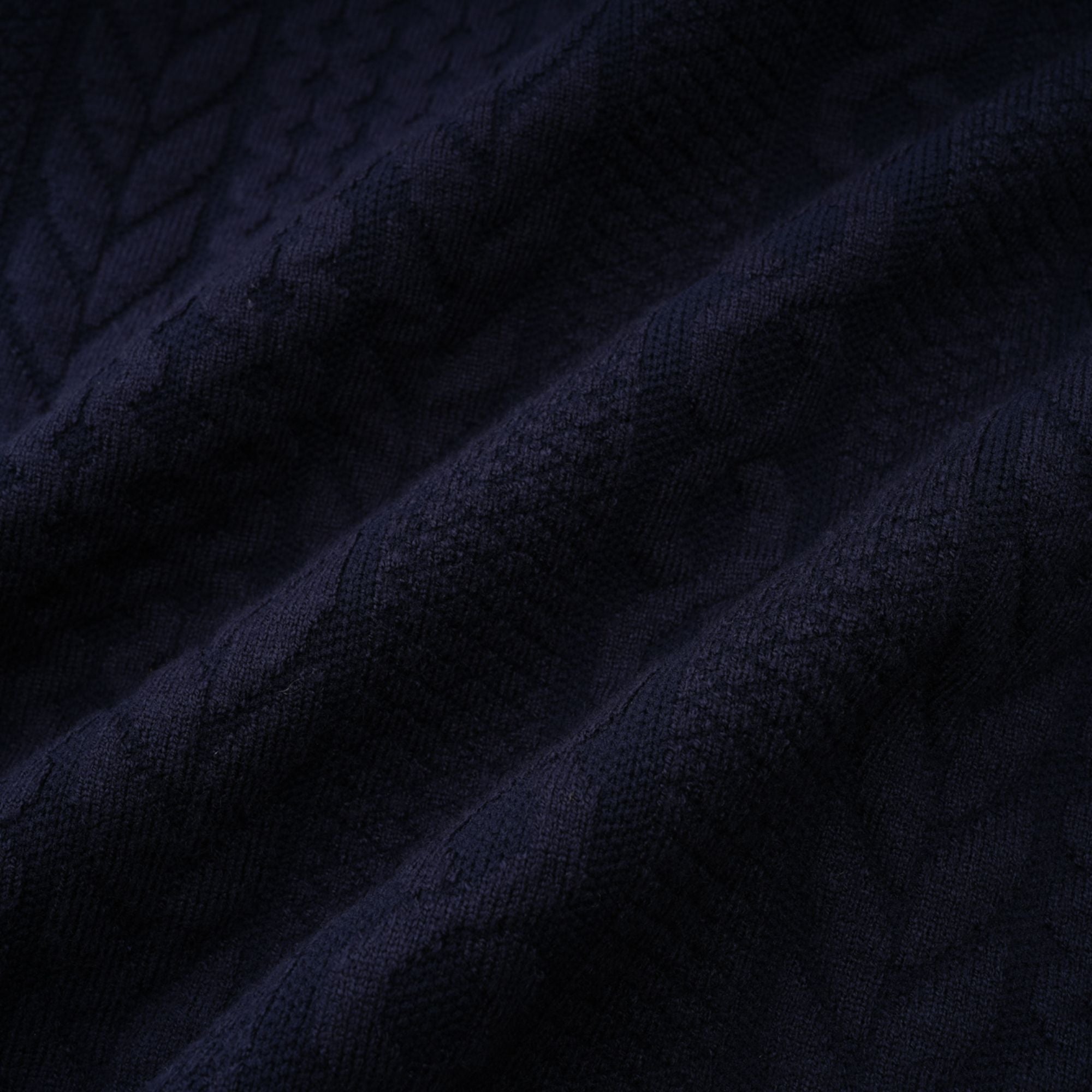 Elvira navy blue crochet-knit cardigan & trousers matching set