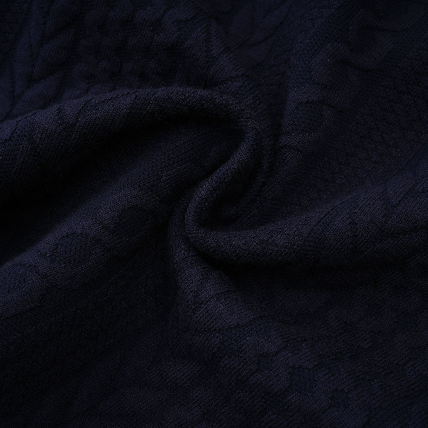 Elvira navy blue crochet-knit cardigan & trousers matching set