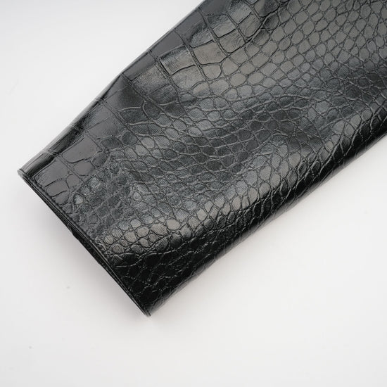 Élodie black cinched-waist leather jacket