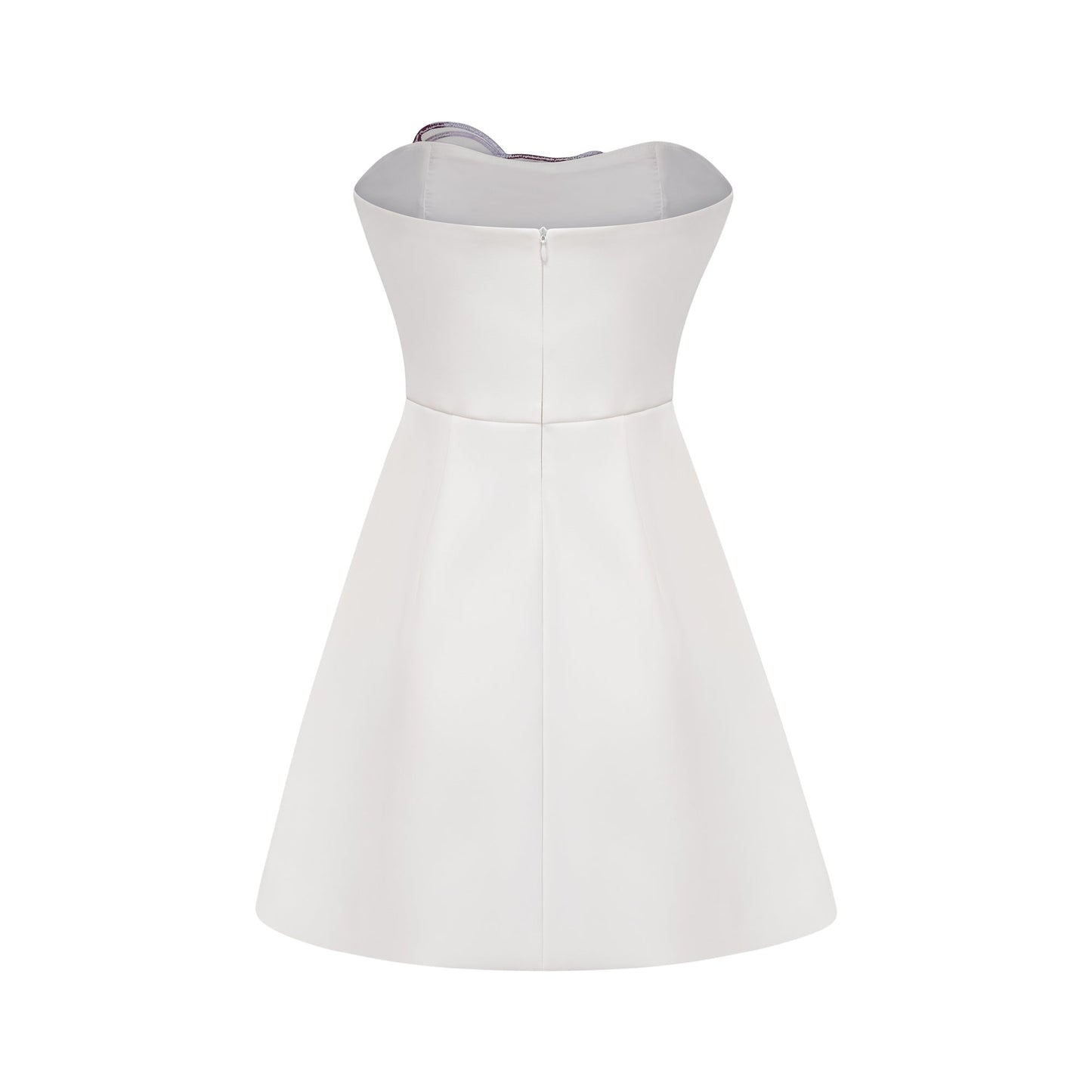 Irène White Off-Shoulder Sequin Floral Embroidered Mini Dress