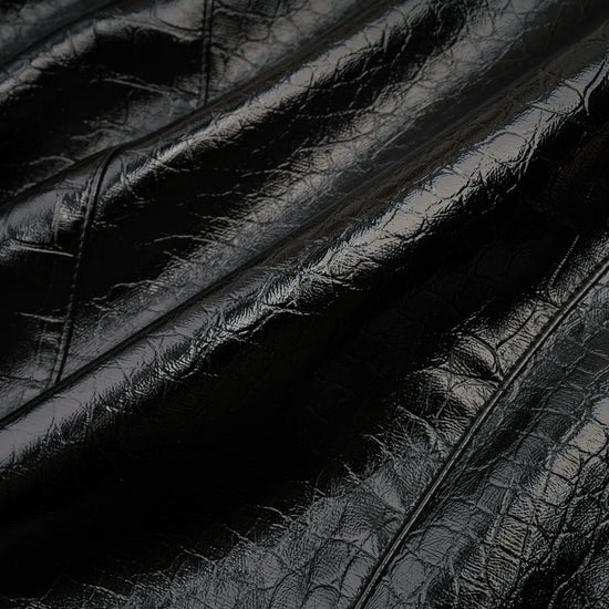 Élodie black cinched-waist leather jacket