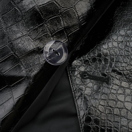 Élodie black cinched-waist leather jacket