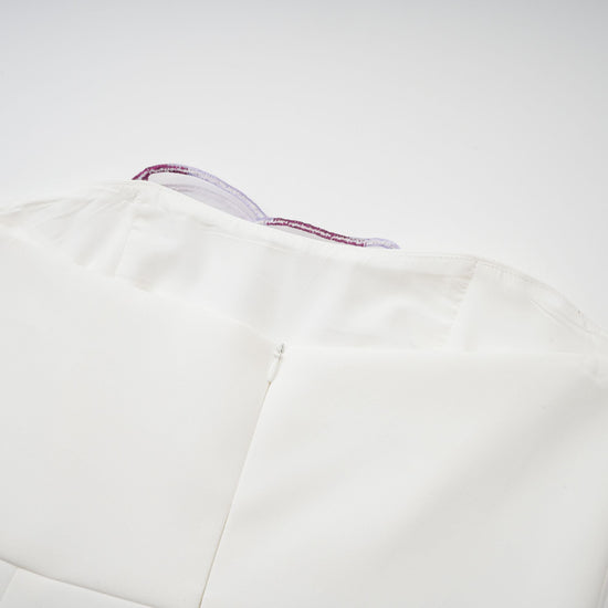 Irène White Off-Shoulder Sequin Floral Embroidered Mini Dress