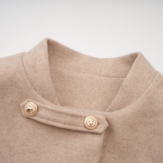 Rosella detachable-cape faux-fur coat