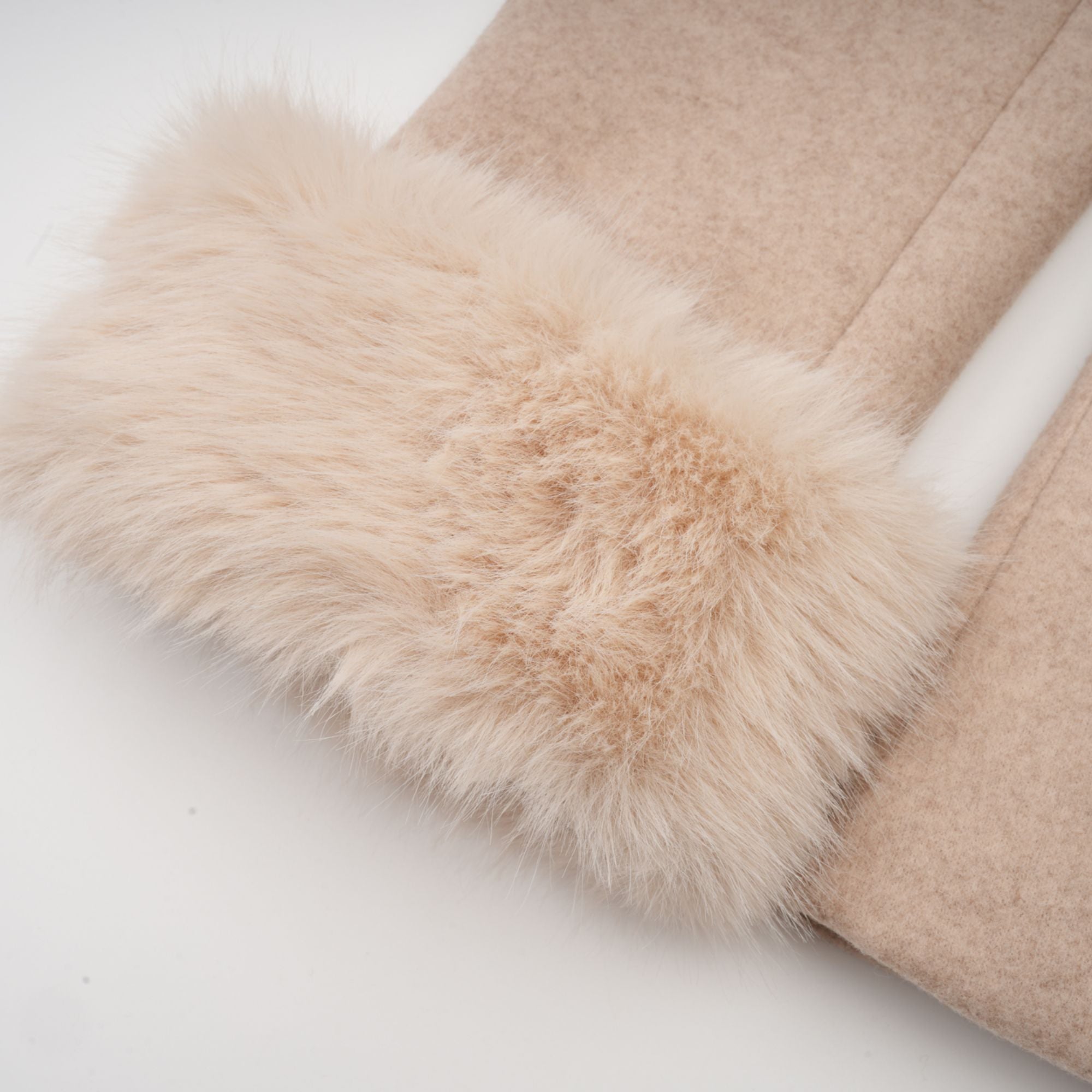 Rosella detachable-cape faux-fur coat