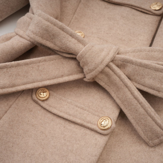 Rosella detachable-cape faux-fur coat