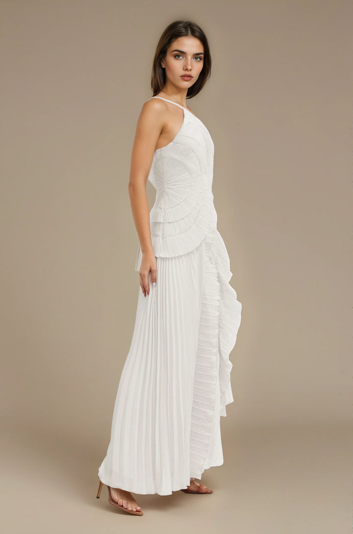Breeze Ruffled Pleated - White