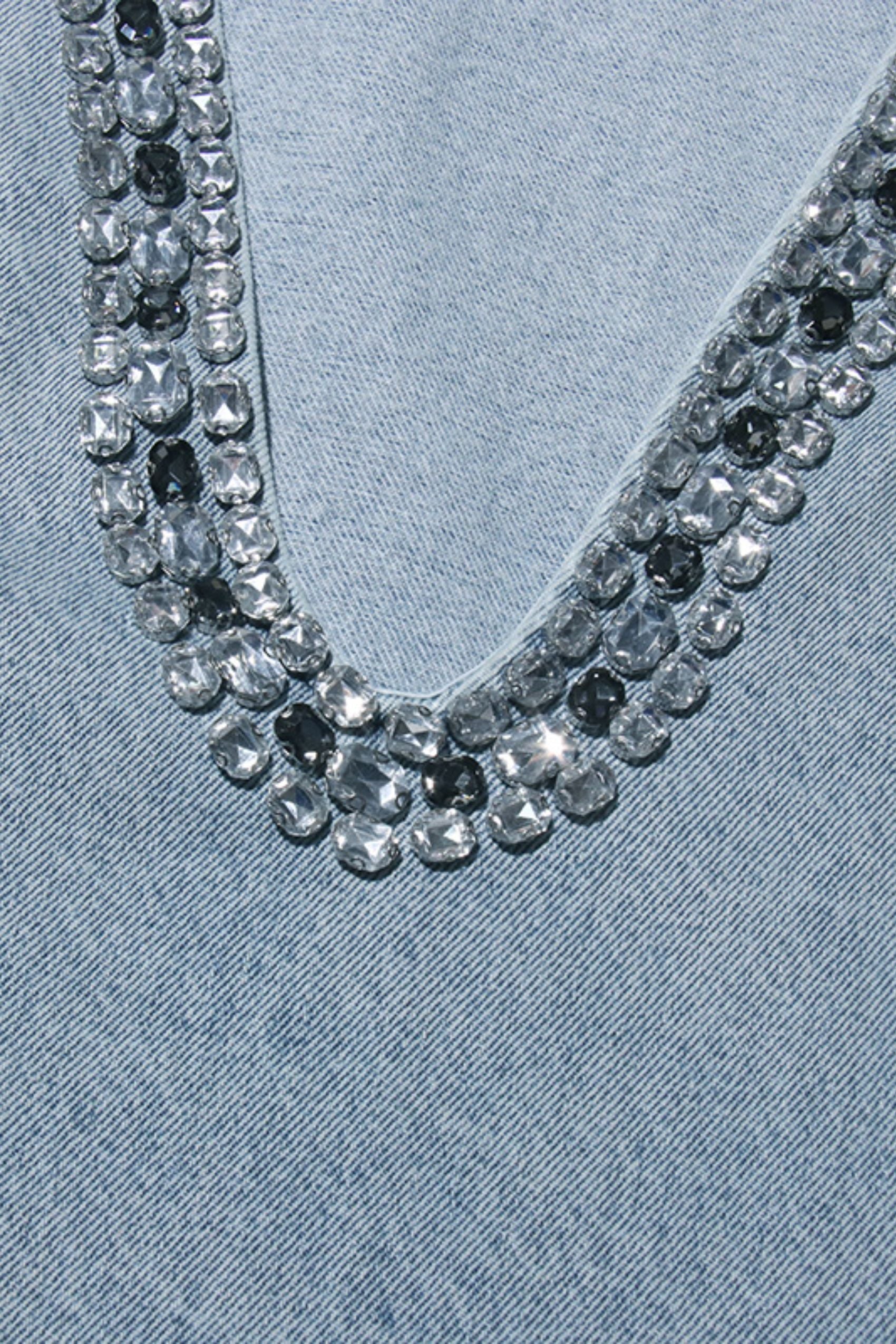 Shirley Crystal Embellished Denim Mini Dress