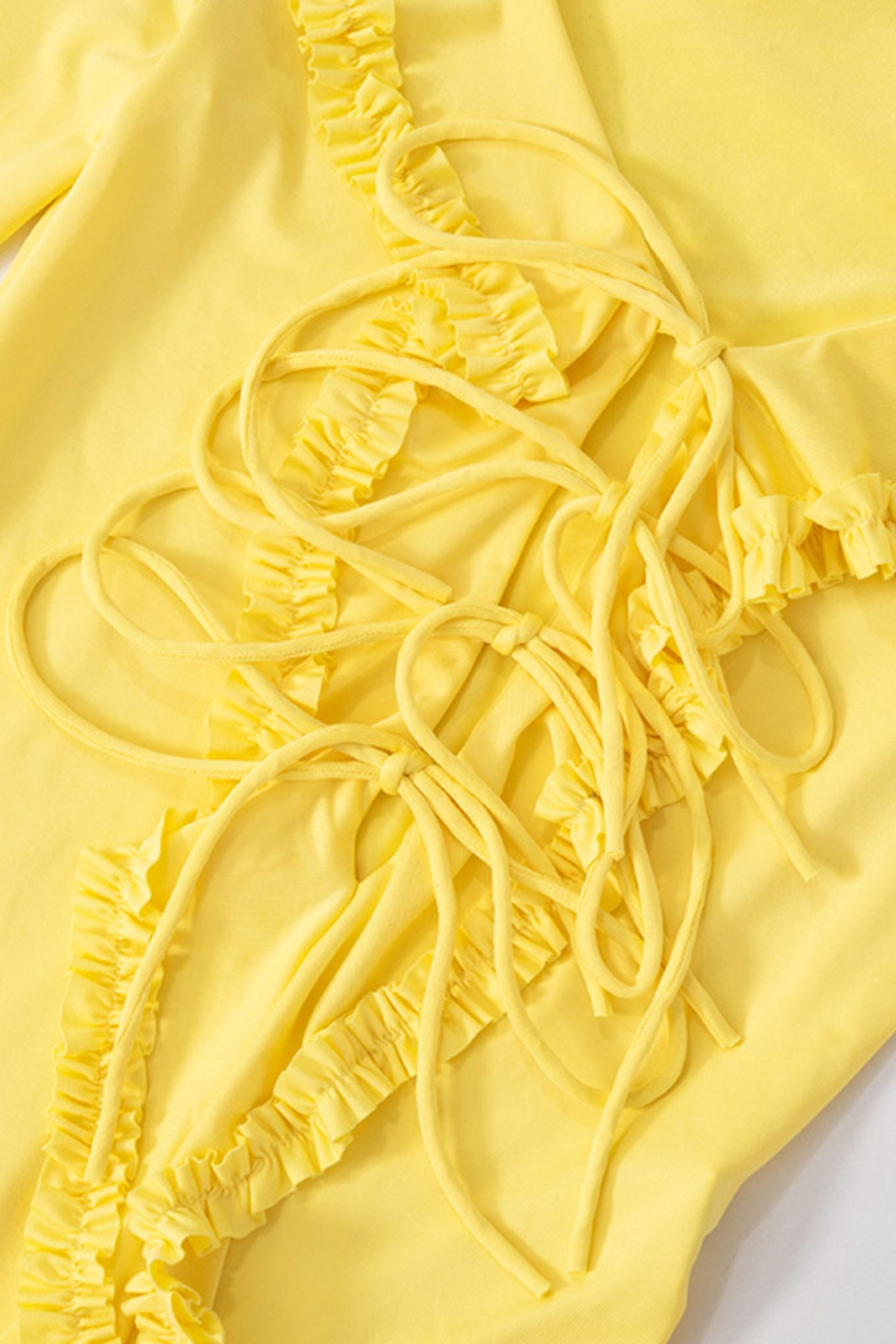 Donna V-neck Ruffle Detail Mini Dress