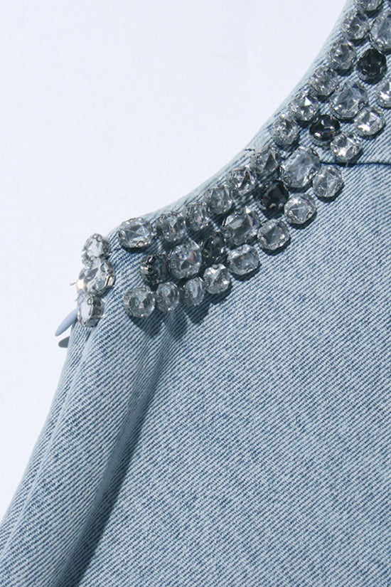 Shirley Crystal Embellished Denim Mini Dress