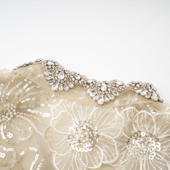 Liane semi-sheer flower beaded organza light luxury jacket