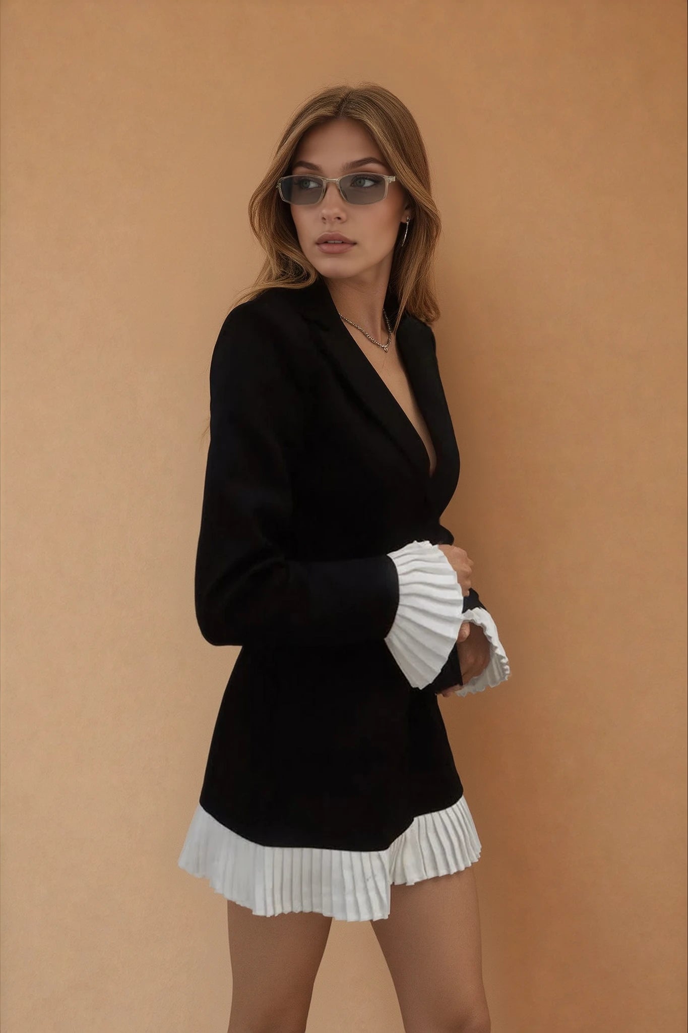 Renee Pleated Blazer Mini Dress