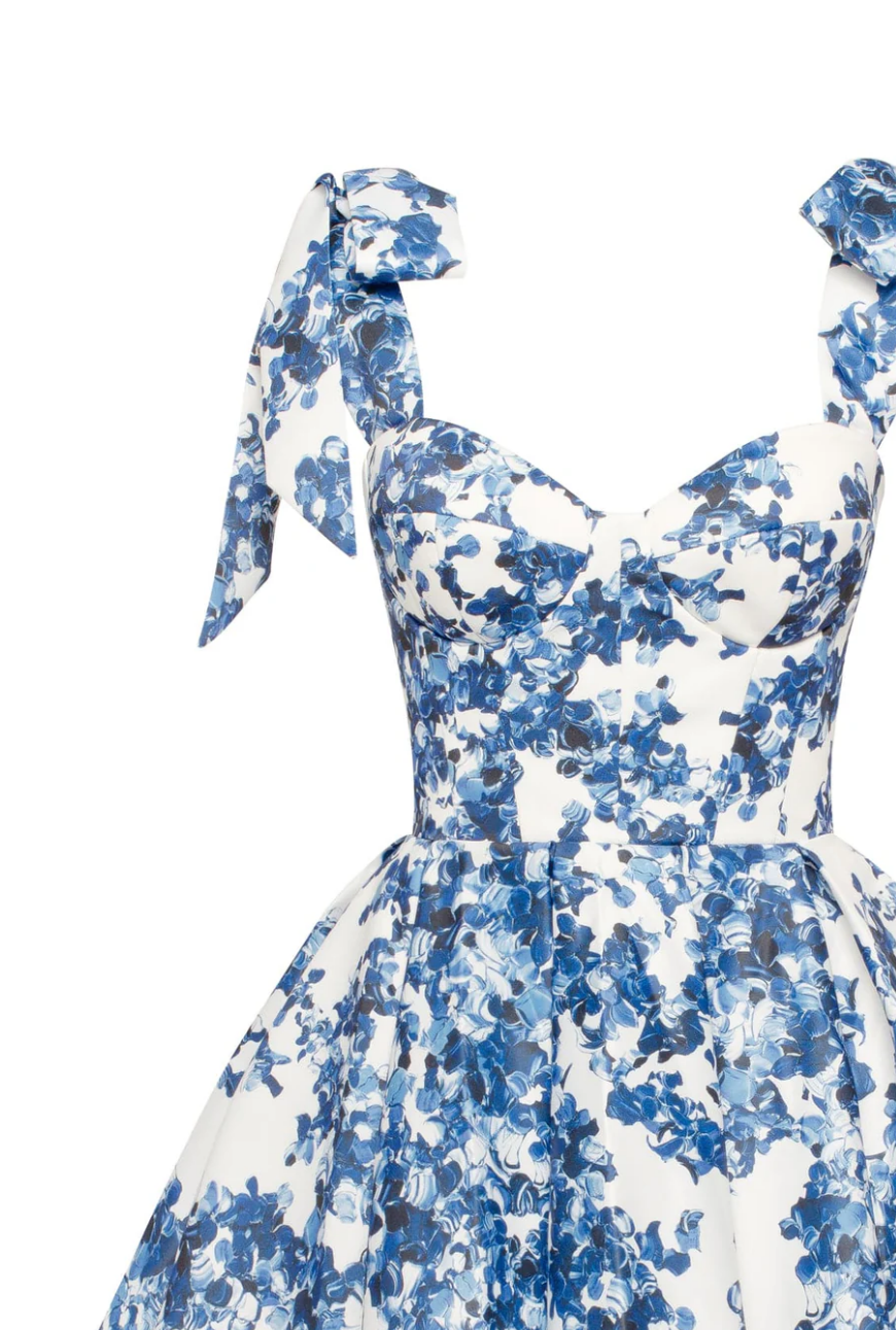 Marvelous blue hydrangea mini dress