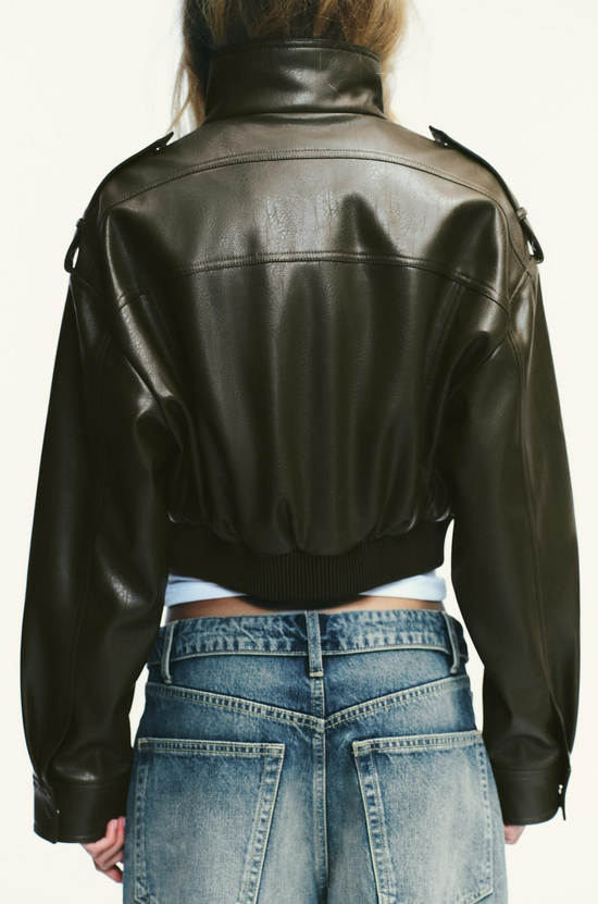 FAUX LEATHER SHORT JACKET