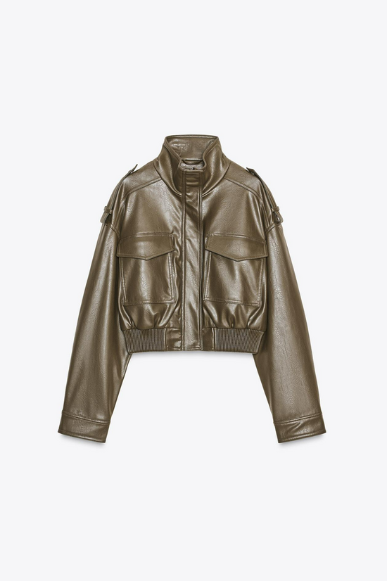 FAUX LEATHER SHORT JACKET