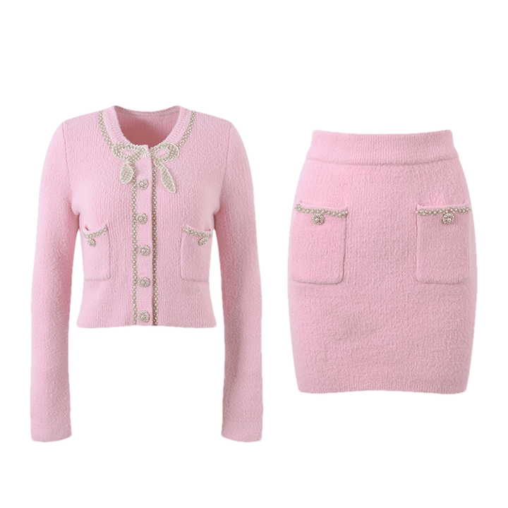 Adèle pink jacket & skirt matching set - Miss Rosier - Women's Online Boutique
