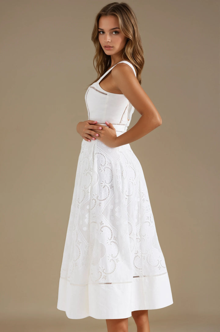 Rosey Midi Dress - White